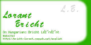 lorant bricht business card